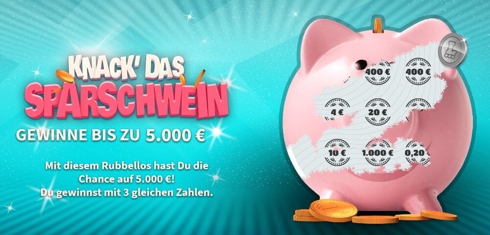 Rubbellose im Internet – Knack das Sparschwein!