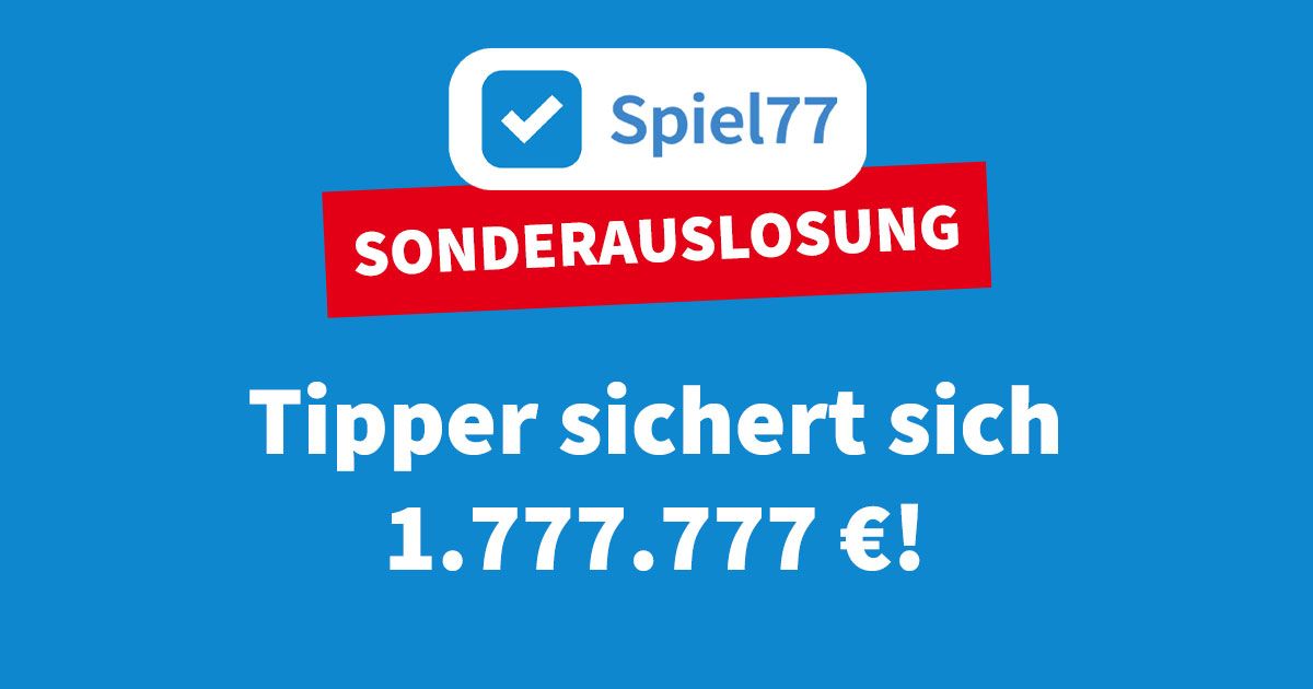 Lottospieler gewinnt über 1,7 Mio € bei Spiel77 Sonderauslosung