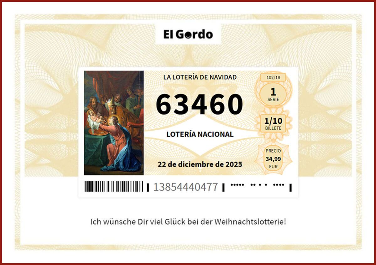 El Gordo Weihnachtslotterie Los verschenken